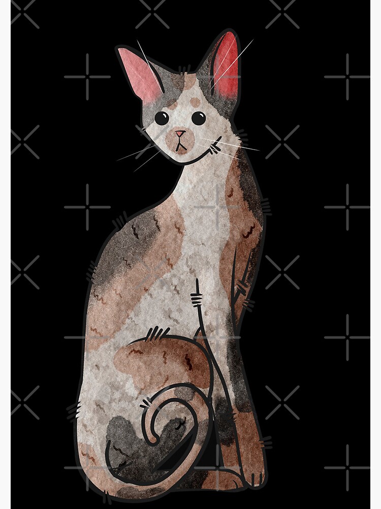 Thumbnail 3 of 3, Spiral Notebook, Calico Cornish Rex Cat - Watercolor - Cat lovers gifts designed and sold by FelineEmporium.