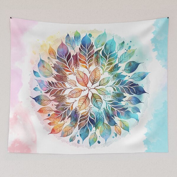 Item preview, Boho Mandala Magic: Transform Your World with Vibrant Leafy Designs and Watercolor Charm designed and sold by VeronicArt85.