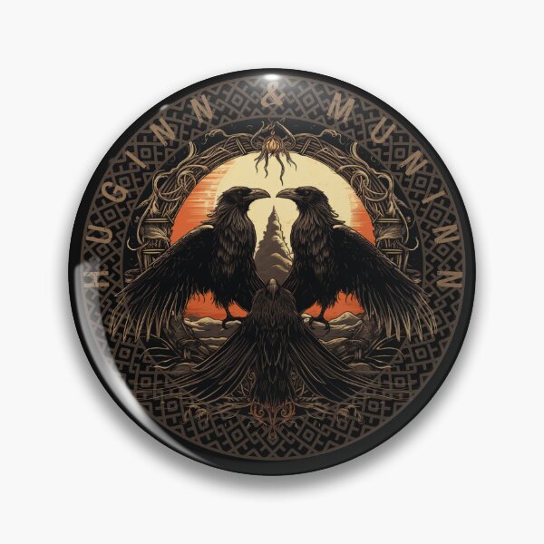 Item preview, Odin Ravens Huginn and Muninn Norse Mythology designed and sold by Chmielayka.