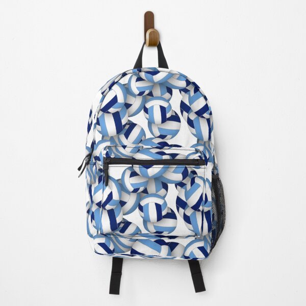 Blue & white volleyballs pattern Backpack
