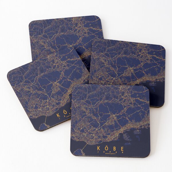 Item preview, Kobe, Japan Map - City At Night designed and sold by deMAP.