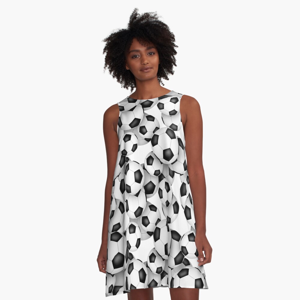 soccer balls pattern a line dress