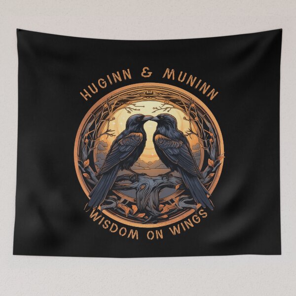Item preview, Odin Ravens Huginn and Muninn Norse Mythology designed and sold by Chmielayka.