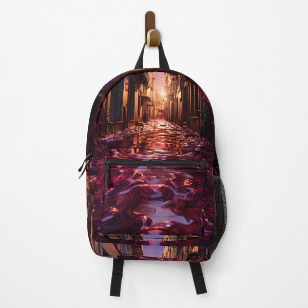 Item preview, A captivating virtual reality image of a street covered in red wine in the style of the red wine flood in Portugal designed and sold by AI-Only Creations.