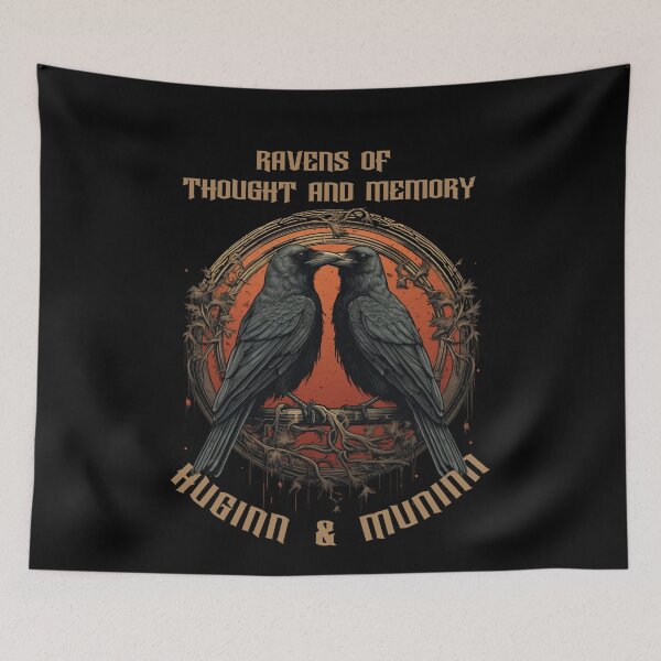 Item preview, Odin Ravens Huginn and Muninn Norse Mythology designed and sold by Chmielayka.
