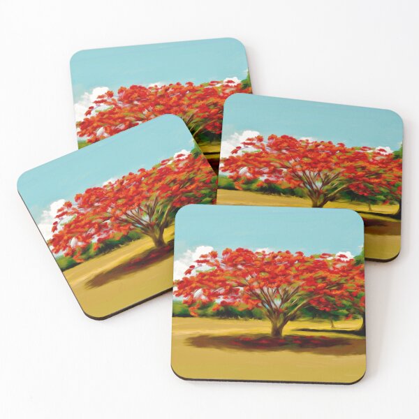Item preview, Blooming Red Flamboyan Tree designed and sold by Jane Domenech.