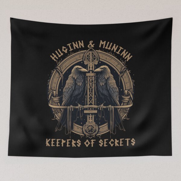 Item preview, Odin Ravens Huginn and Muninn Norse Mythology designed and sold by Chmielayka.