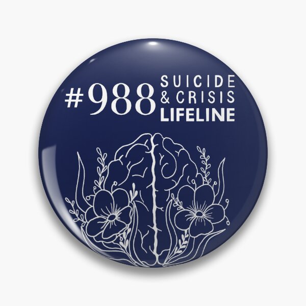 Item preview, 988 Suicide and Crisis Lifeline with Brain Flowers, therapist, social worker, counselor, lmft, lcsw designed and sold by hambydesign.