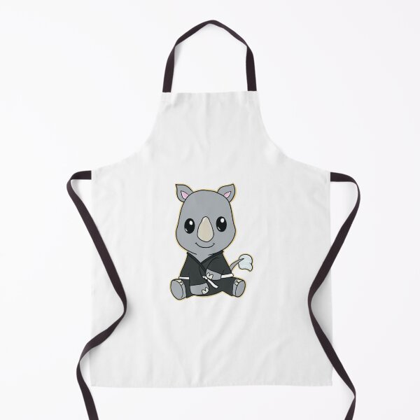 Item preview, Adorable Baby rhino cartoon JiuJitsu white belt designed and sold by ArtistryByColls.