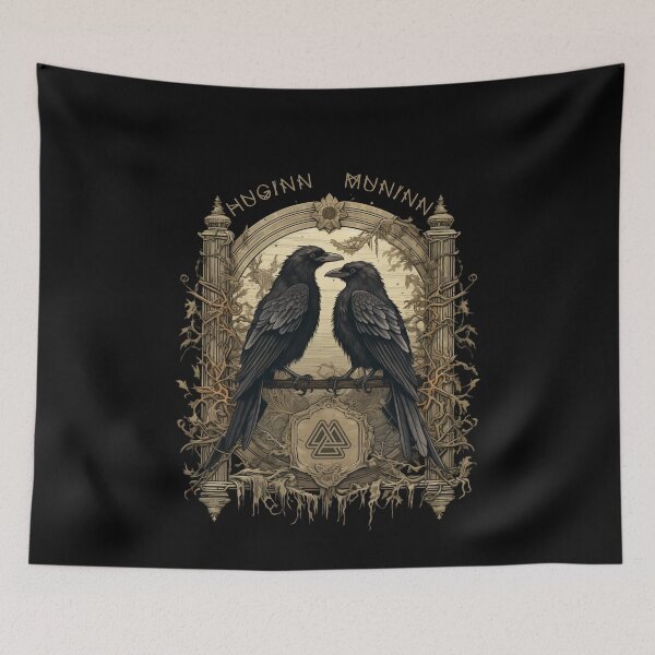 Item preview, Odin Ravens Huginn and Muninn Norse Mythology designed and sold by Chmielayka.