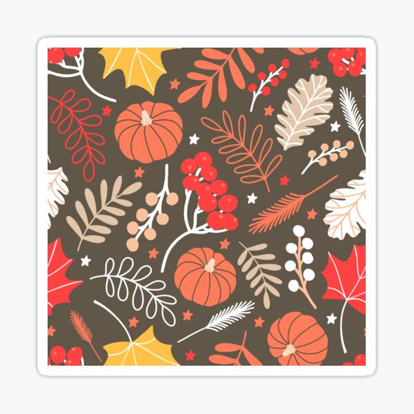 Item preview, Autumn Berries Leaves Pumpkins designed and sold by Nicola-Rowe.