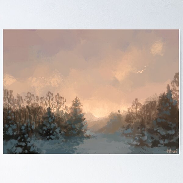 Item preview, Impressionism style painting - Dawn of the First snow in Late November of 2022 designed and sold by tshuki.