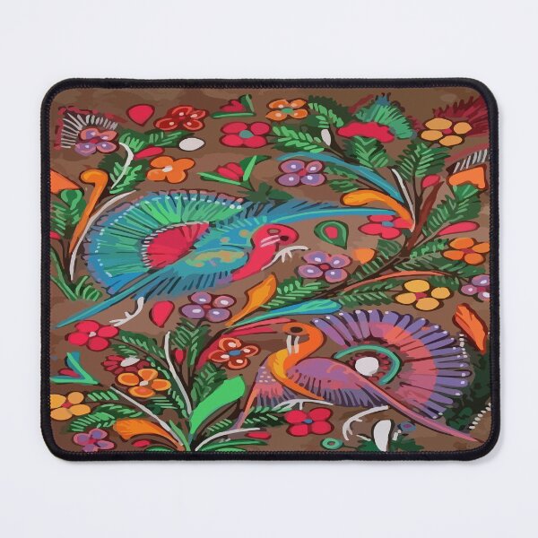 Item preview, Amate bark painting maximalist birds colorful mexican folk art decoration designed and sold by T-Mex.