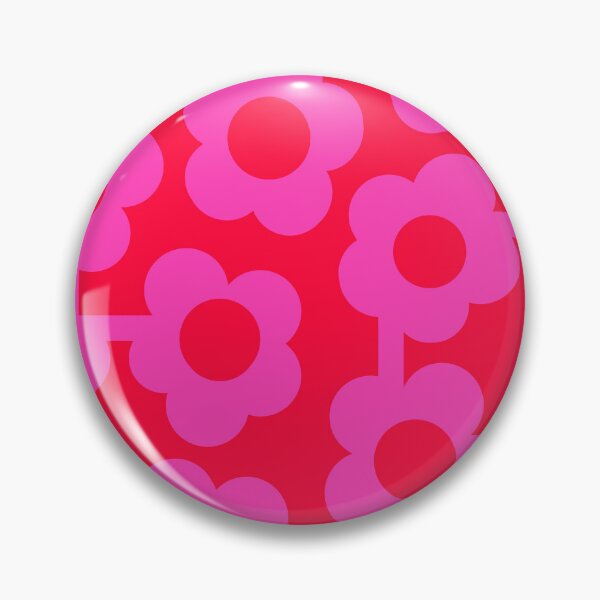 Item preview, Iconic Retro Scandinavian Flowers in Pink and Neon Red designed and sold by Deutschic.