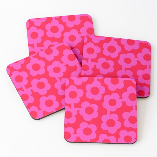 Item preview, Iconic Retro Scandinavian Flowers in Pink and Neon Red designed and sold by Deutschic.