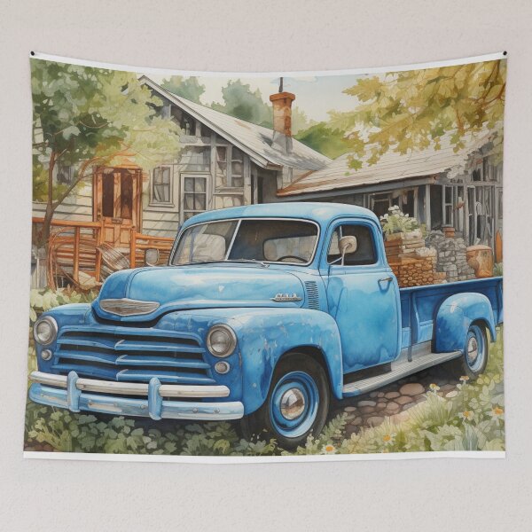Item preview, Little Blue Truck, Old Country Cottage designed and sold by Sunmoonlove.