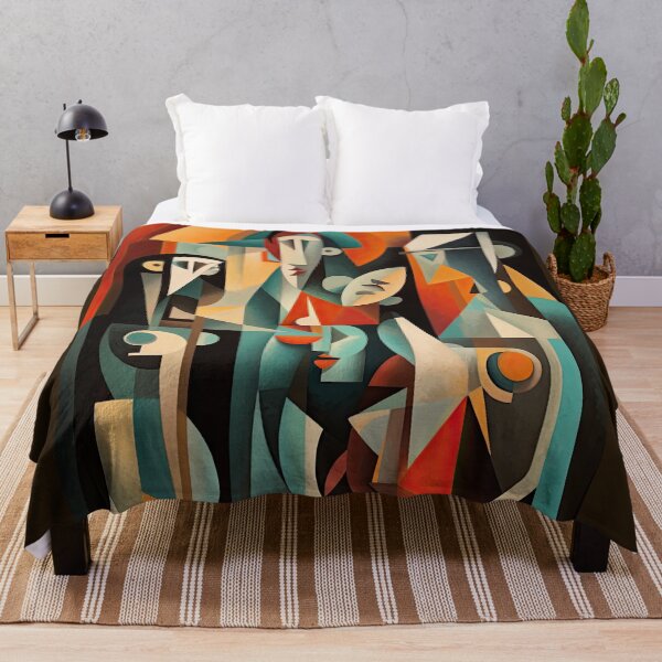 Item preview, Aqua and Orange Cubist Family Portrait designed and sold by Shannon Hilson.