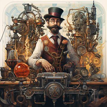 Victorian Steampunk Inventor Victorian Inspired Art | Sticker