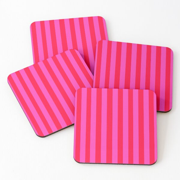 Item preview, Bold Vivid Vetical Stripped Pattern in Pink and Neon Red designed and sold by Deutschic.