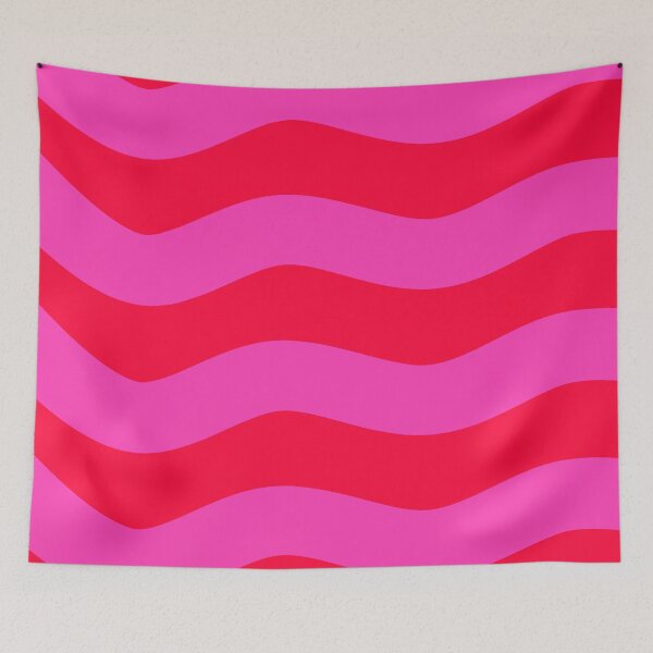 Item preview, Bold Vivid Wavy Pattern in Pink and Neon Red designed and sold by Deutschic.
