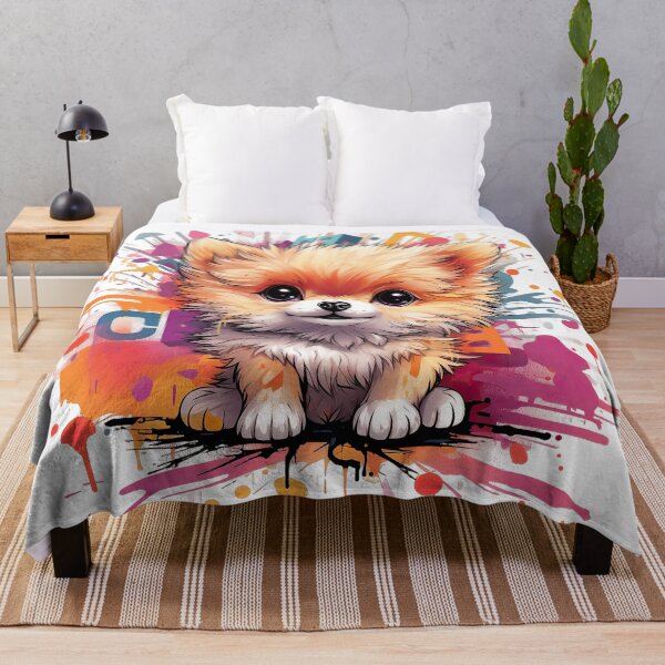 Item preview, Pomeranian with graffiti designed and sold by kentHdesigns.