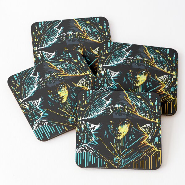 Item preview, Glitched Cyberpunk Sorceress: A Dark Halloween Masterpiece designed and sold by H Jonas.