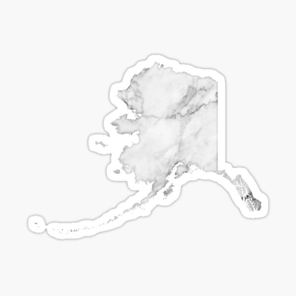 Alaska - White Marble Sticker