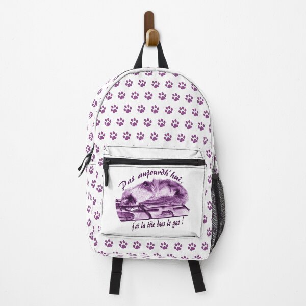 Item preview, Tricolor cat, head in the gas - purple colorized version, text in French designed and sold by SylvieG18.