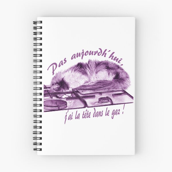 Item preview, Tricolor cat, head in the gas - purple colorized version, text in French designed and sold by SylvieG18.