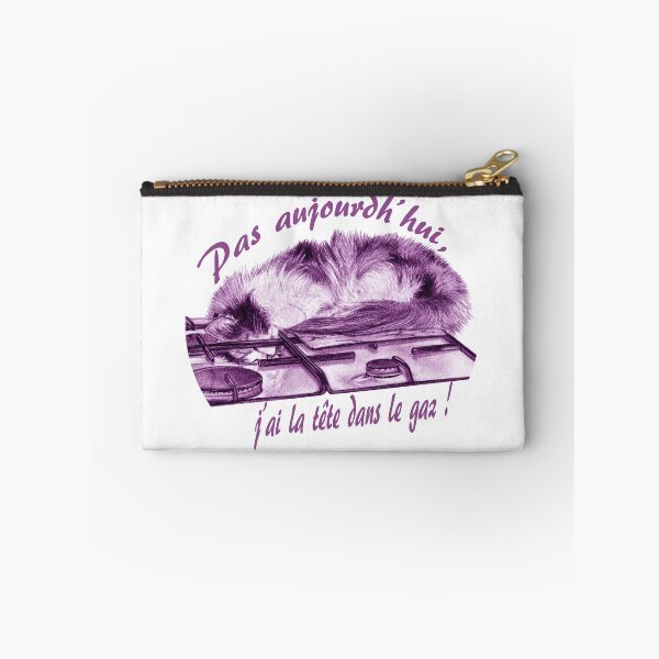 Item preview, Tricolor cat, head in the gas - purple colorized version, text in French designed and sold by SylvieG18.