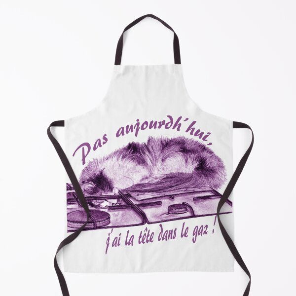 Item preview, Tricolor cat, head in the gas - purple colorized version, text in French designed and sold by SylvieG18.