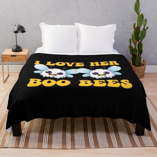 Item preview, Kawaii Halloween Love Bees - I Love Her Boo Bees designed and sold by Ridaelb.