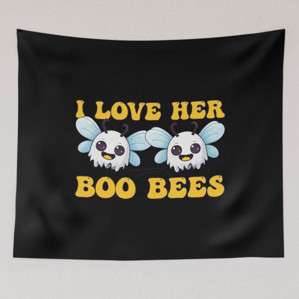 Item preview, Kawaii Halloween Love Bees - I Love Her Boo Bees designed and sold by Ridaelb.