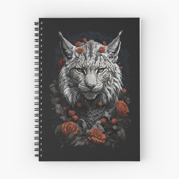 Item preview, Eurasian Lynx Gothic Floral designed and sold by faunathreads.