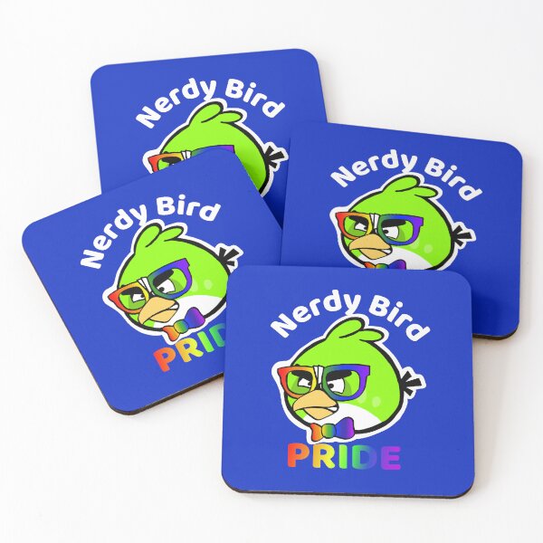 Item preview, Blue Nerdy Bird Pride White Letters designed and sold by acupandspoonie.