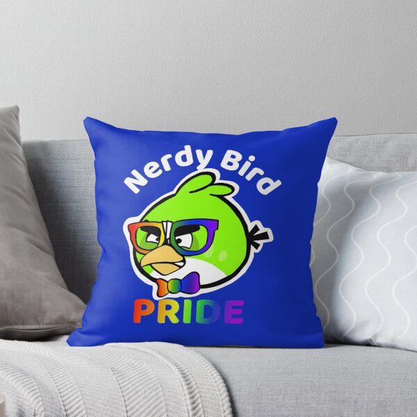 Item preview, Blue Nerdy Bird Pride White Letters designed and sold by acupandspoonie.