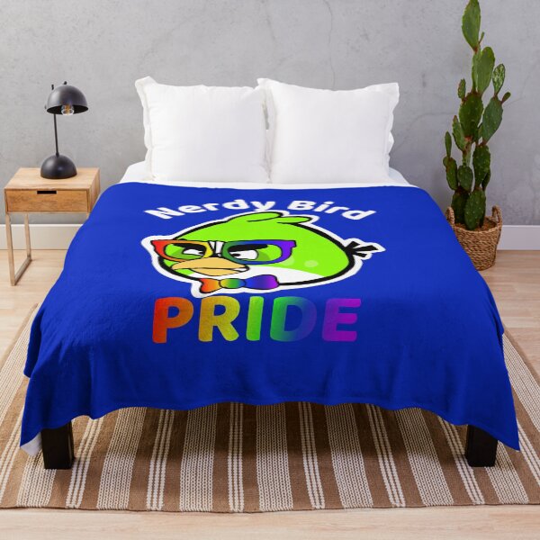 Item preview, Blue Nerdy Bird Pride White Letters designed and sold by acupandspoonie.