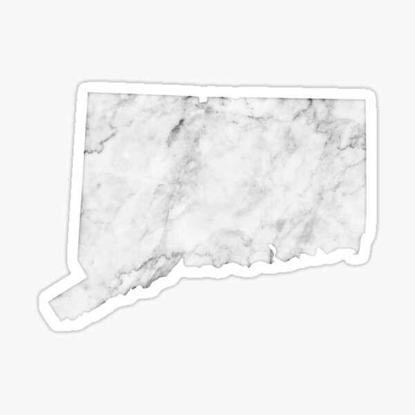 Connecticut - White Marble Sticker