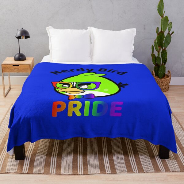 Item preview, Blue Nerdy Bird Pride Black Letters designed and sold by acupandspoonie.
