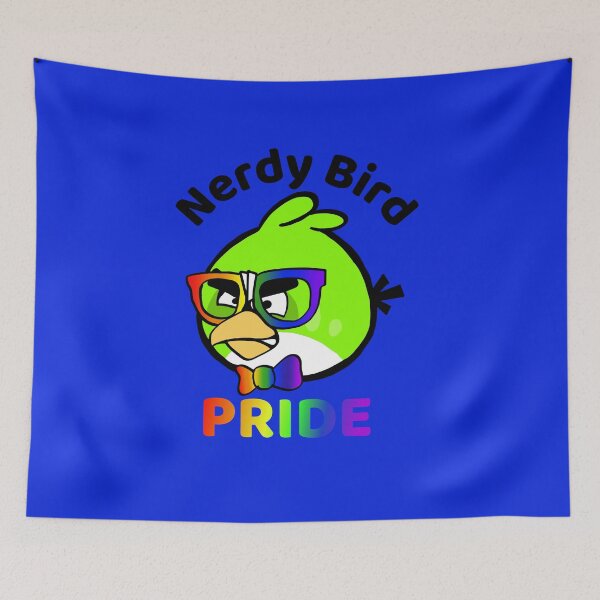 Item preview, Blue Nerdy Bird Pride Black Letters designed and sold by acupandspoonie.
