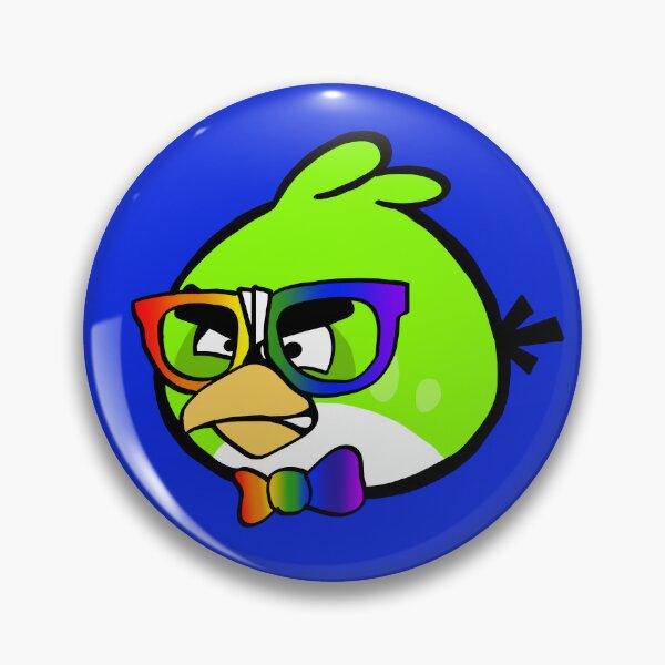 Item preview, Blue Nerdy Bird with Pride colors designed and sold by acupandspoonie.