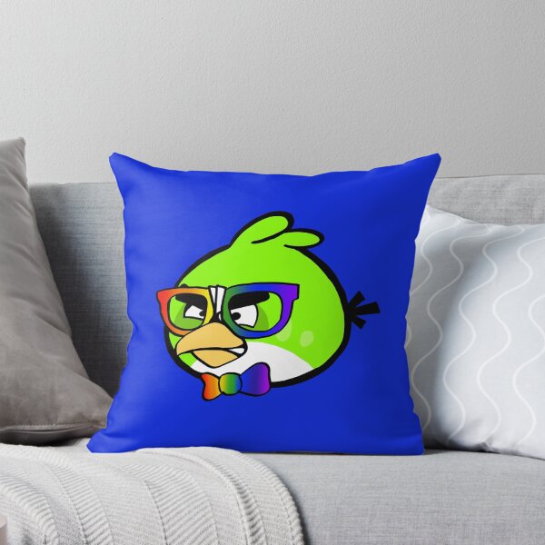Item preview, Blue Nerdy Bird with Pride colors designed and sold by acupandspoonie.