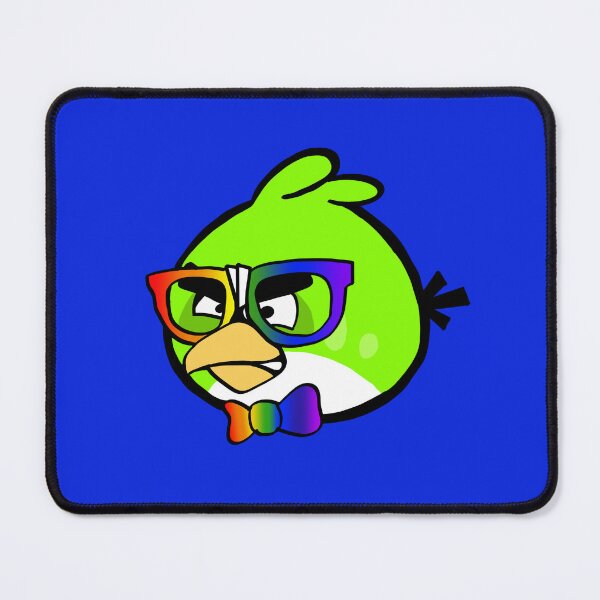 Item preview, Blue Nerdy Bird with Pride colors designed and sold by acupandspoonie.