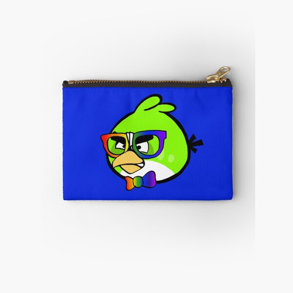 Item preview, Blue Nerdy Bird with Pride colors designed and sold by acupandspoonie.