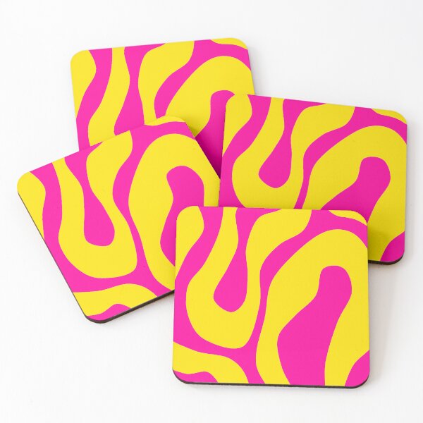 Item preview, Bold Vivid Swirl Pattern in Yellow and Neon Pink designed and sold by Deutschic.
