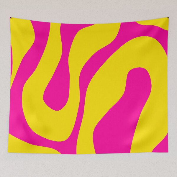 Item preview, Bold Vivid Swirl Pattern in Yellow and Neon Pink designed and sold by Deutschic.