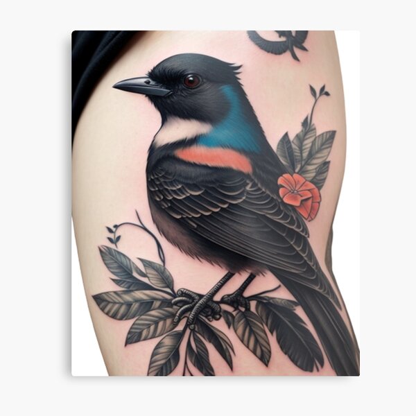 Tattoo Style Blue Jay Bird Shirt Jaybird Abstract Style 