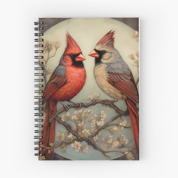 Item preview, Pair of Northern Red Cardinals with flowers designed and sold by Kristylynn757.