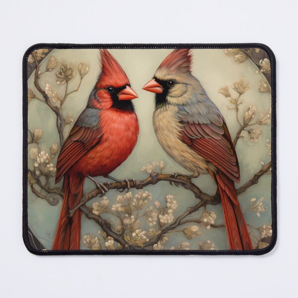 Item preview, Pair of Northern Red Cardinals with flowers designed and sold by Kristylynn757.