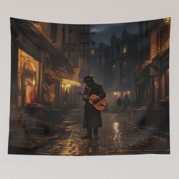 Item preview, Victorian Street Musician At Night Victorian Inspired Art  designed and sold by CDC40.